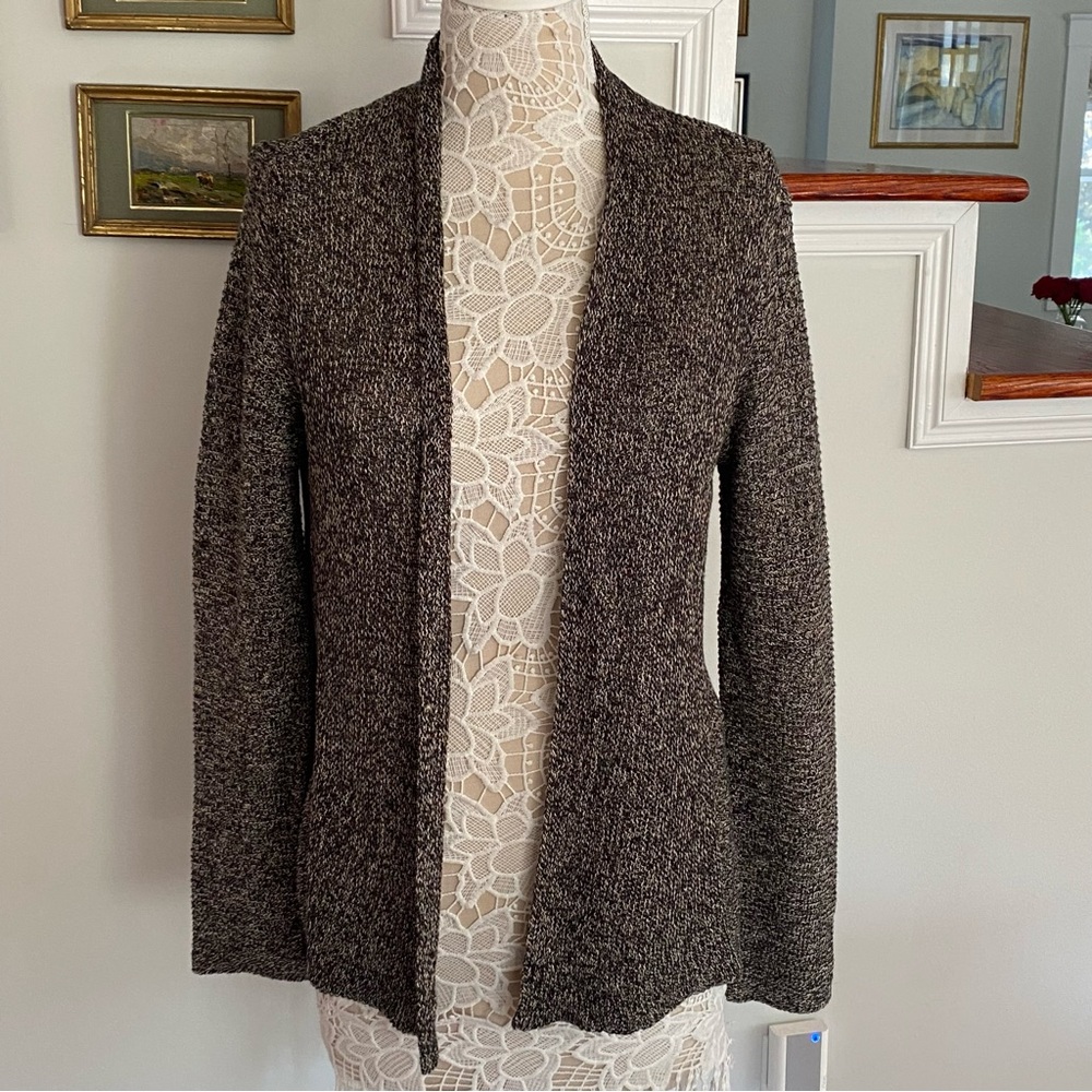 EILEEN FISHER 100% Linen Open Front Cardigan Small